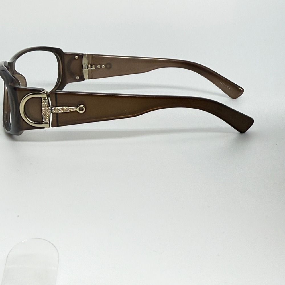 GUCCI GG 2597 F S NH4DD Brown Acetate Horsebit Crystal Eyeglasses 52mm 21404‎ - Picture 2 of 7